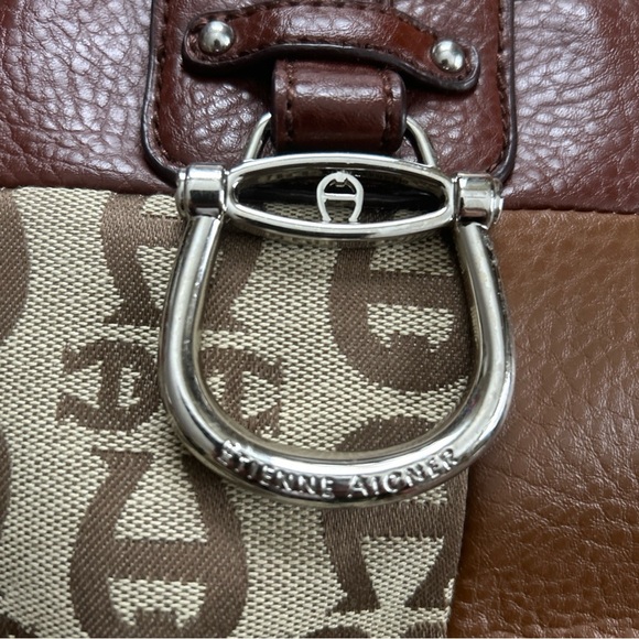 Etienne Aigner Tapestry Purse Handbag Shoulder/Crossbody Bag - Picture 10 of 13